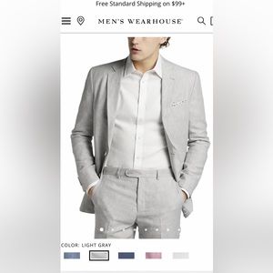 JOE Joseph Abboud Linen Slim Fit Suit Separates, Light Gray
